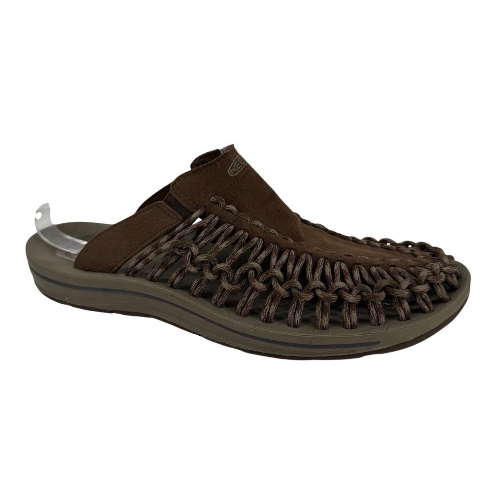 KEEN Uneek Slide Mens Brown Suede Braided Cord Sandals 1014626 Size 9